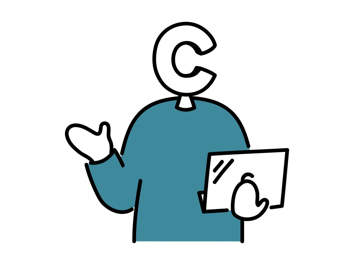 手のひらを見せて紹介するキャラクターのイラスト